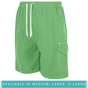 Men Swimming Trunks Swimwear Cargo Swim Shorts Beach Surf Board, Green, NEW